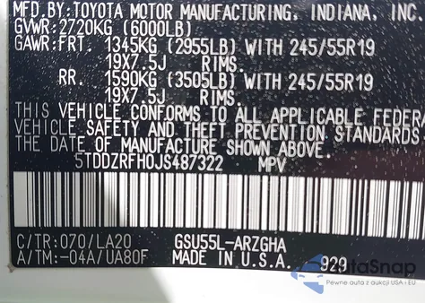 2018 Toyota Highlander Limited Platinum from USA, damaged, VIN 5TDDZRFH0JS487322